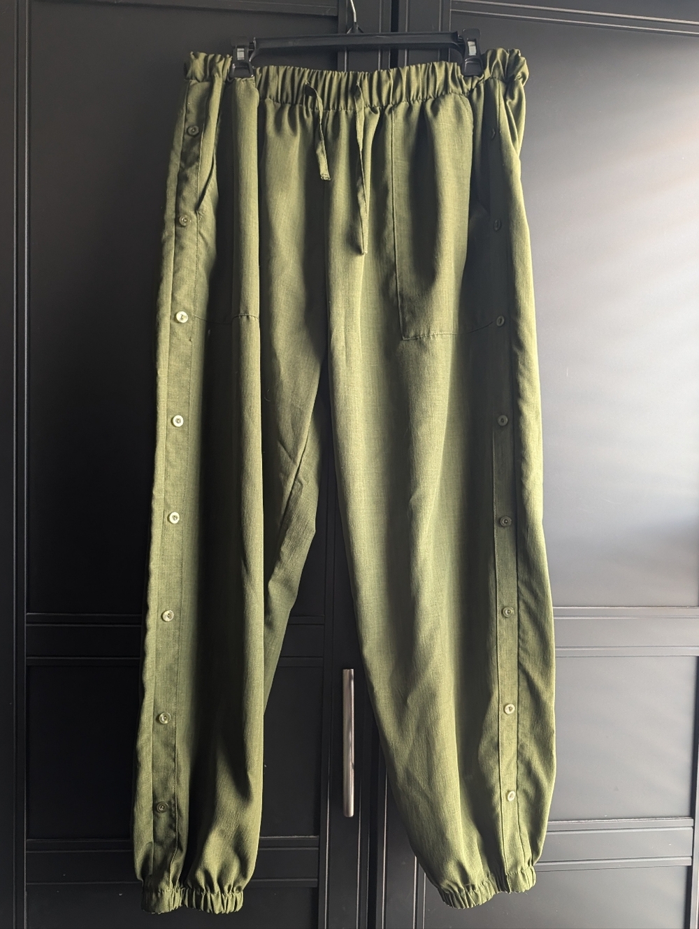 Women's Olive Green Drawstring Jogger Pants